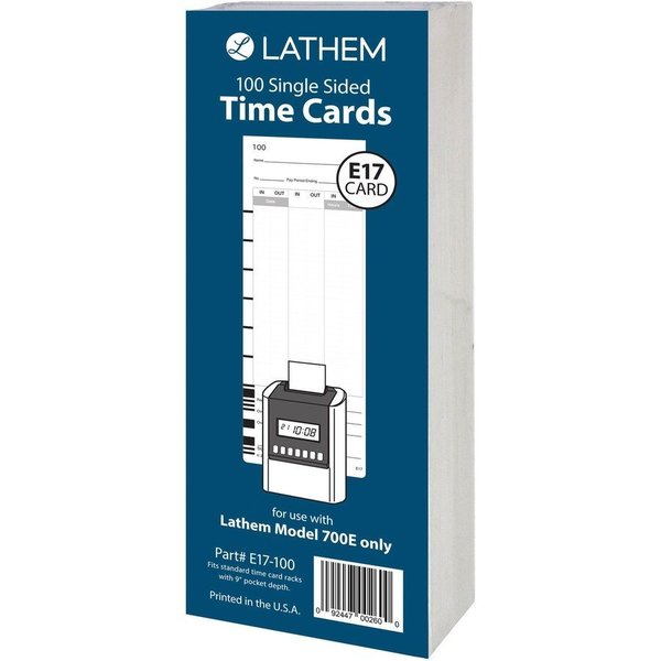 Lathem Timecards, 700E, 100Pk LTHE17100